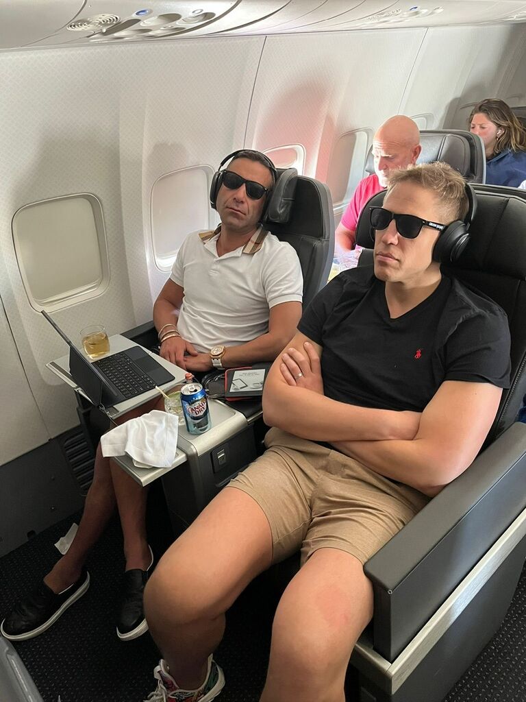 Exhausted from their bachelor party but dreaming about how amazing their wedding will be with all of you present!