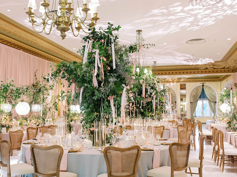 Coquette themed wedding reception