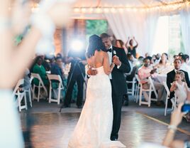 Couple having their first dance