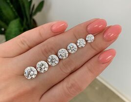 Different diamond carat sizes on hand