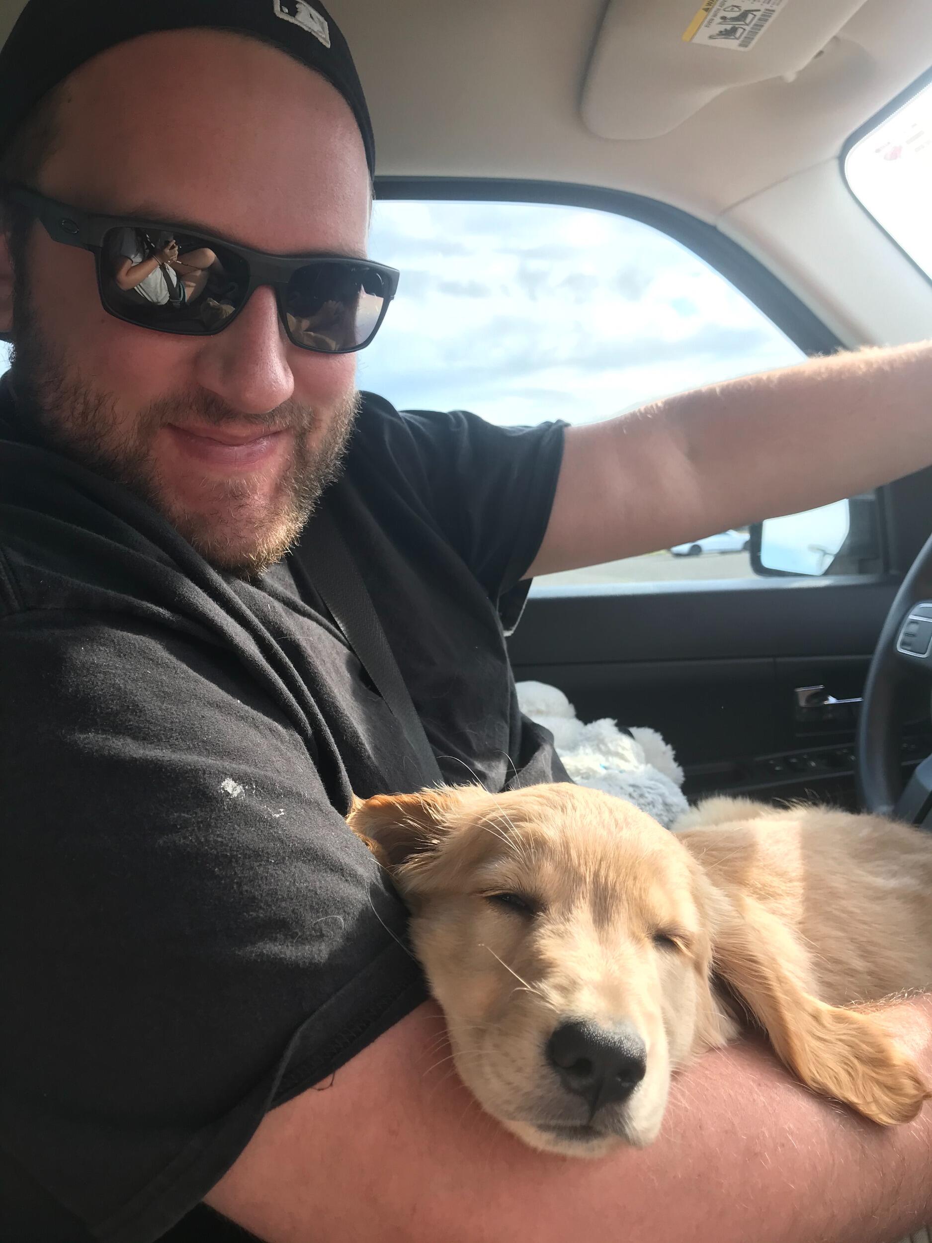 Bringing home Mack our fur son. 