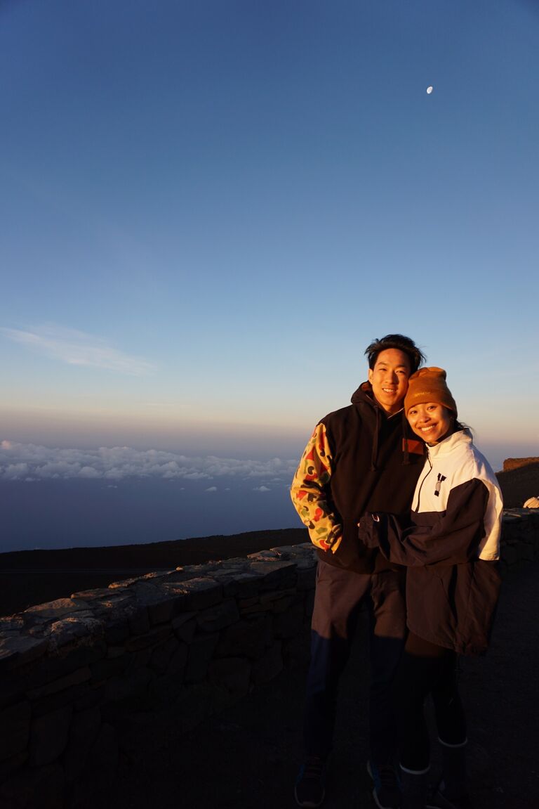 In Haleakala National Park, Maui to watch the sunrise! 