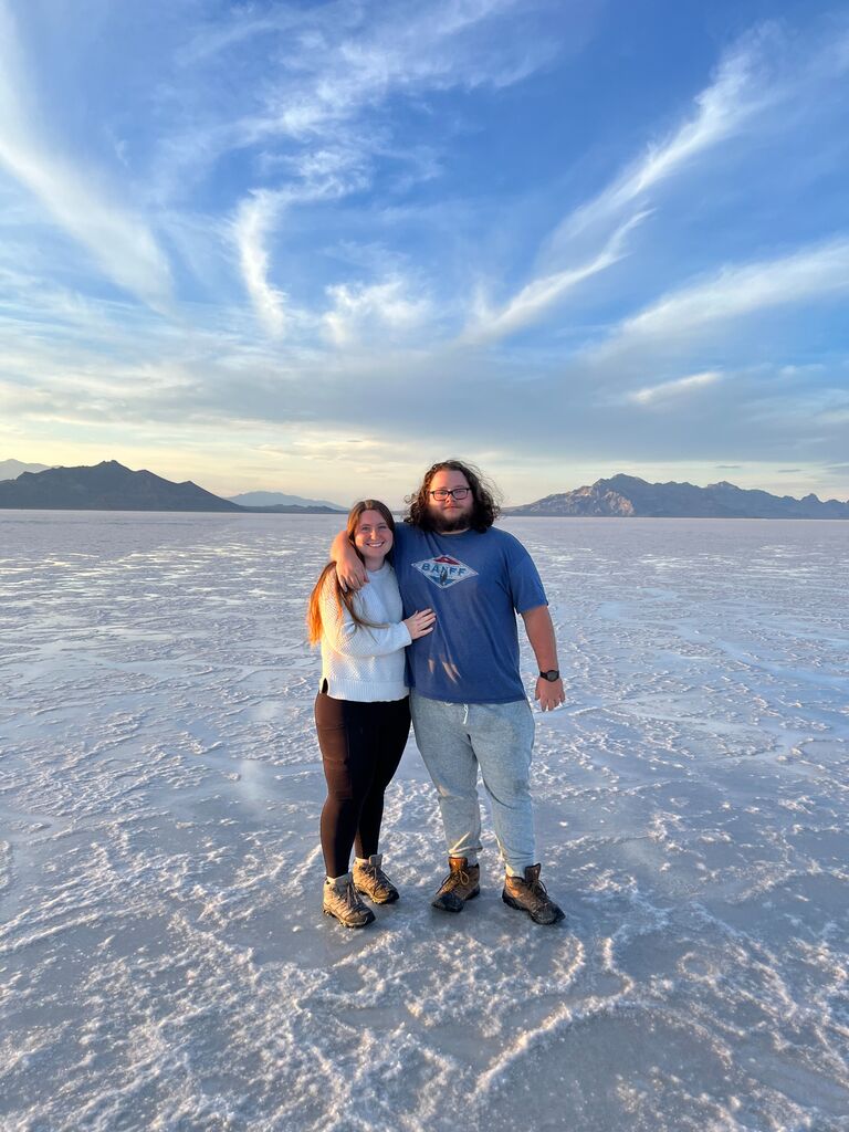 Hunter and Jill and the Great Salt Lake, one of their last adventures while living in Utah. 