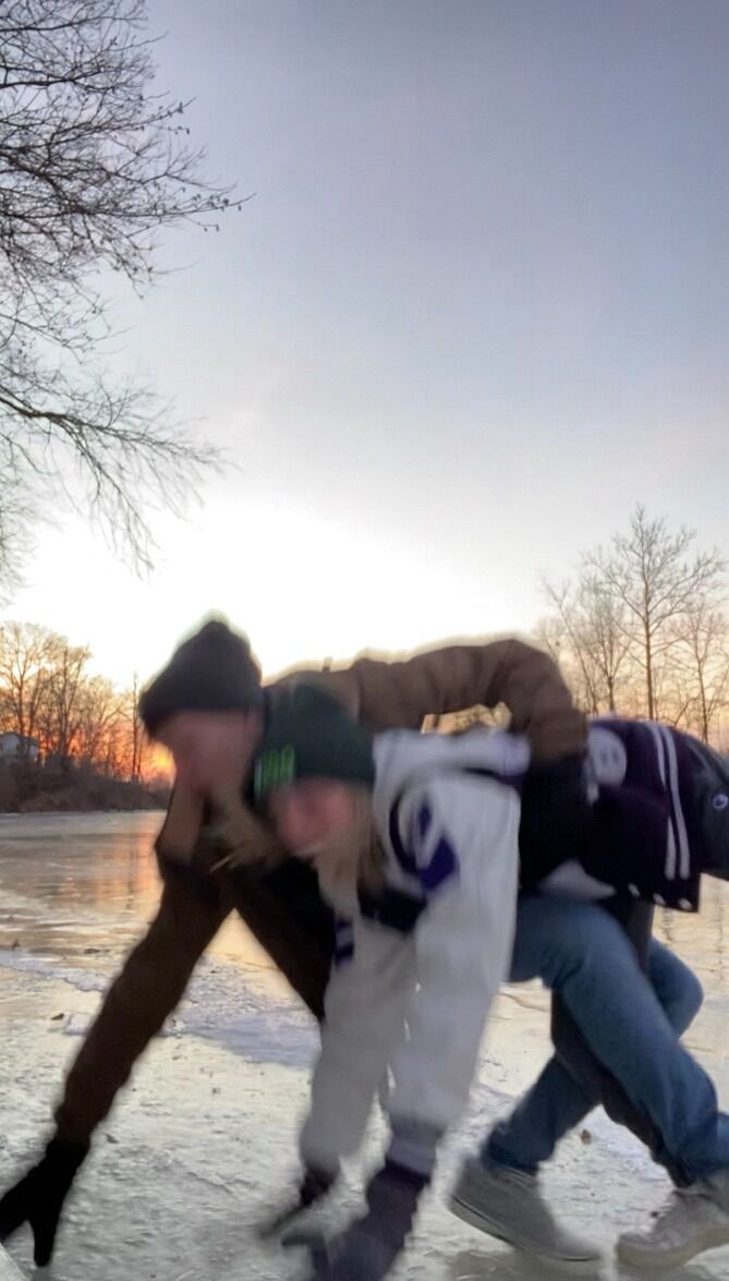 a not-so-graceful day of ice-skating on the river