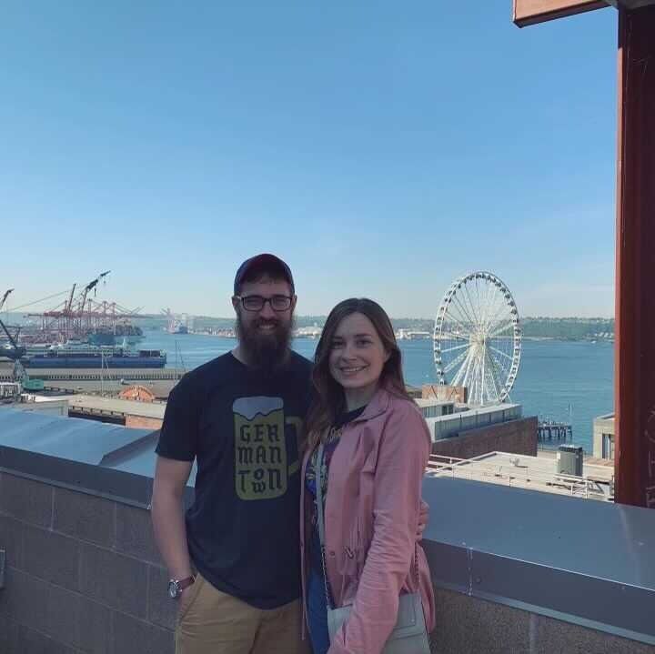 Our first flight and trip together. Seattle. 
