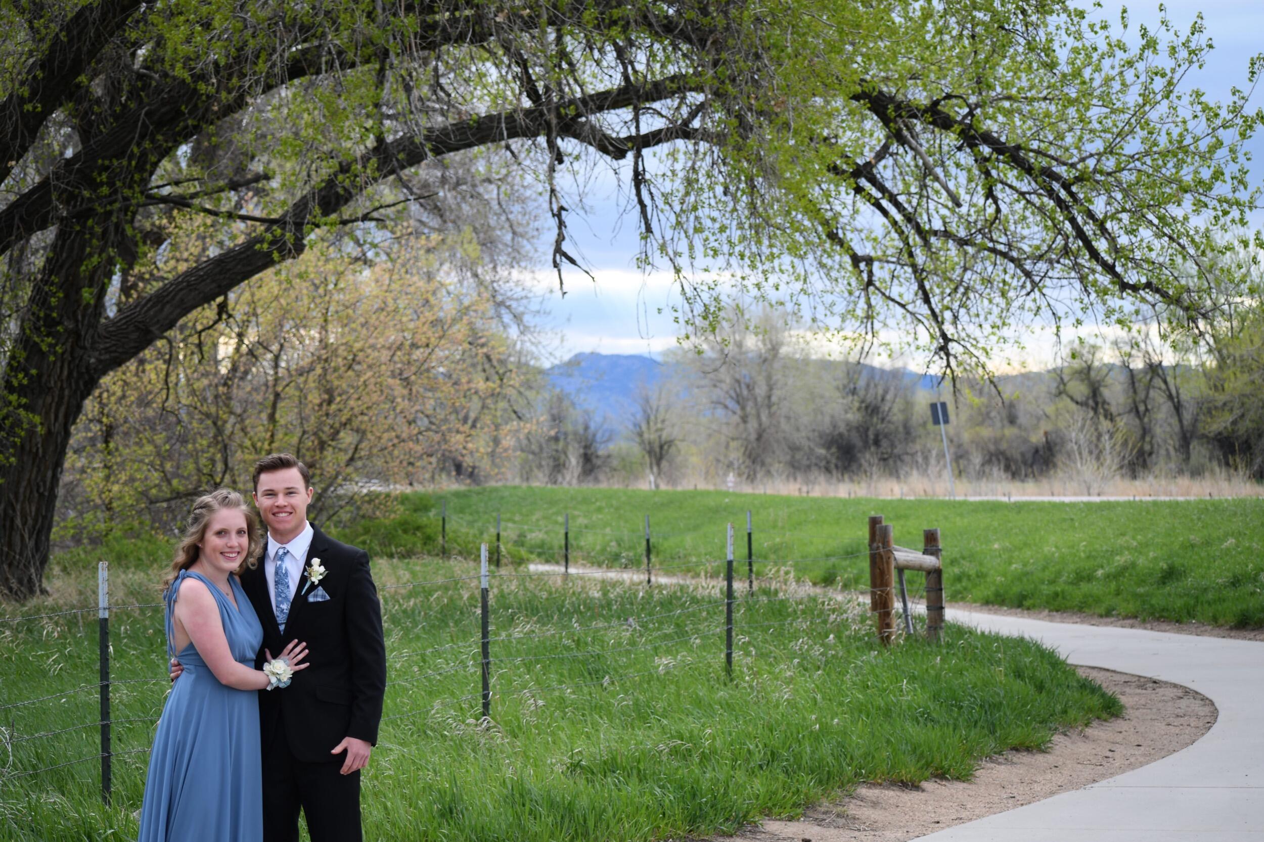 Elisa's Senior Prom!! While the traditional prom was cancelled, Sam & Elisa had a fun night getting dressed up, taking pictures, eating Olive Garden, and dancing the night away in the basement.