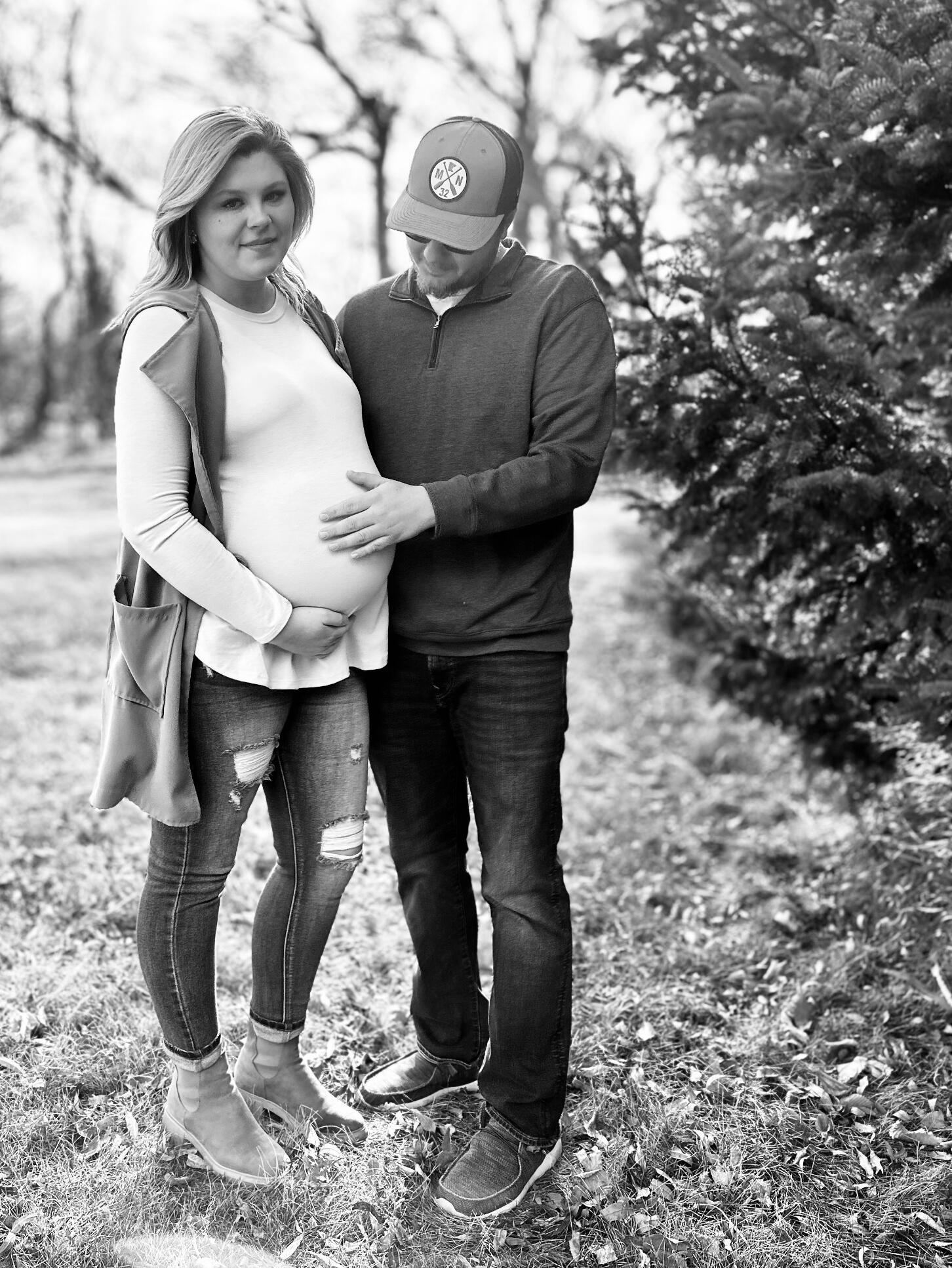 We're expecting a baby boy... 
We found out the night of April 10th, just got home from gun raffle bingo. Mariah snuck away to the bathroom for 30 seconds and came back with a positive pregnancy test. Thank goodness Ethan was already laying down when he was shown the test. We made some life adjustments, bought Ethan's childhood home and started preparing for our baby boy's arrival.