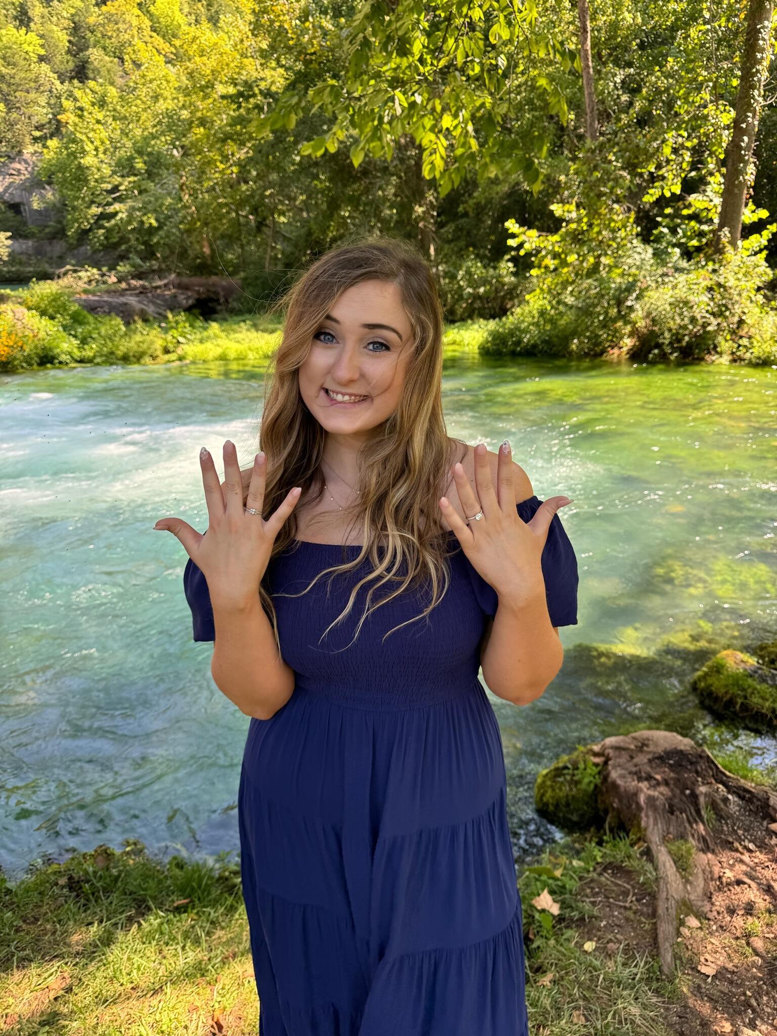 Showing off my promise ring & engagement ring together! 