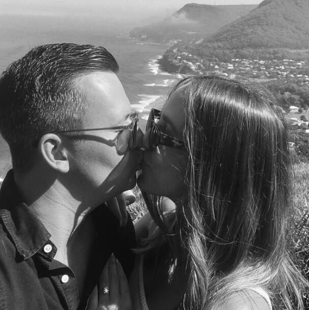 Tom got down on one knee back at our special spot - Stanwell tops look out.