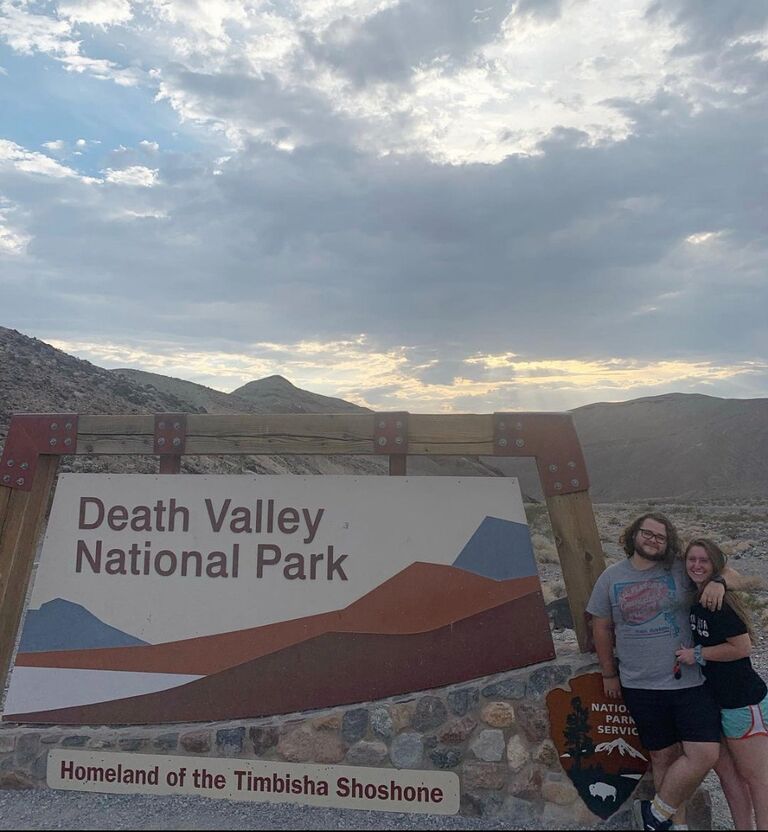 Hunter visited Jill in California for about a month in August of 2021. During that month, they went on a two-week long road trip of California and Oregon. This is us in Death Valley National Park, California. 