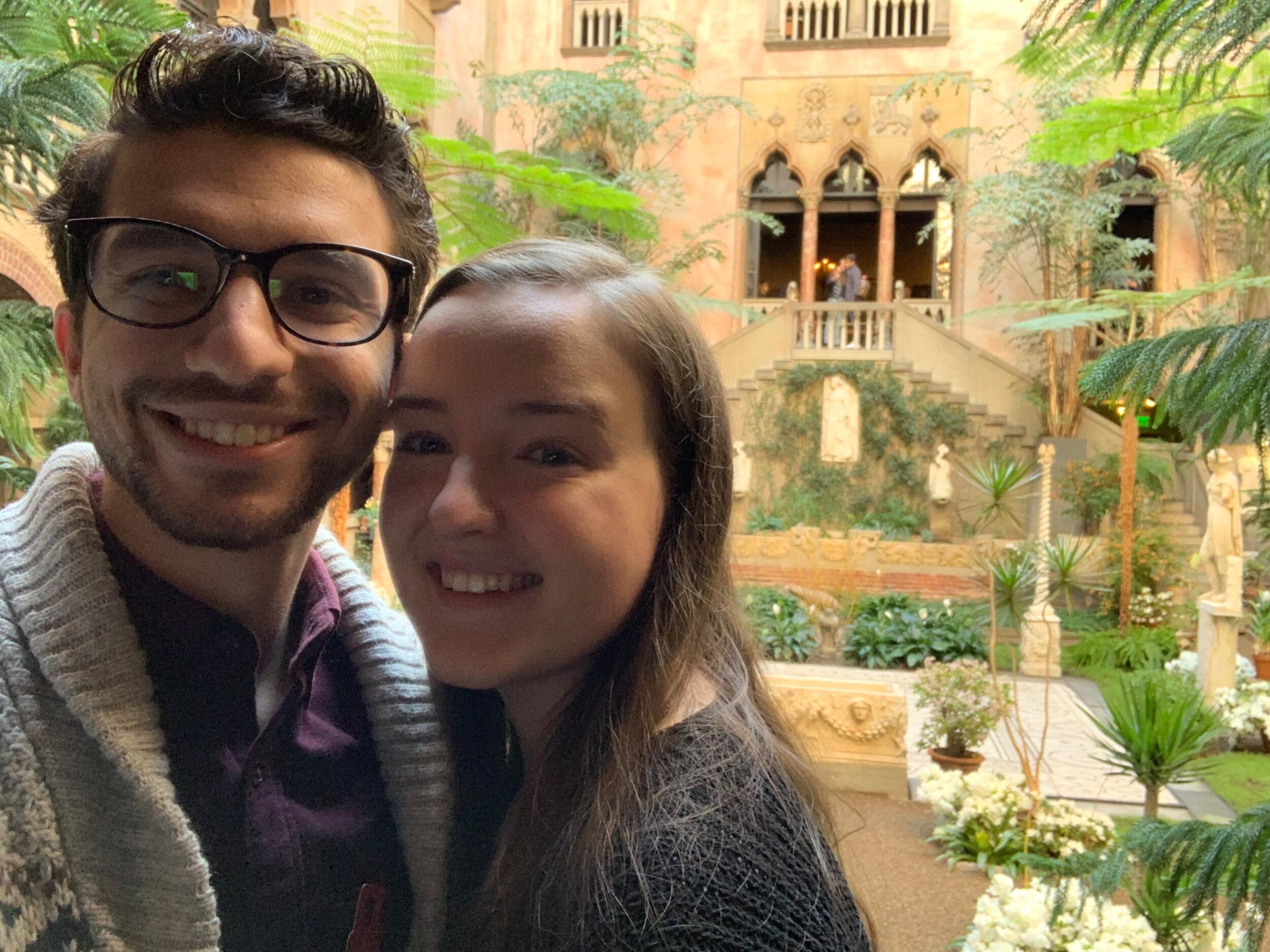 Valentine's Day 2020 was their first (and only) big outing before the pandemic. They went to the Isabella Stewart Gardner museum, where Bella got in for free because of her name! 