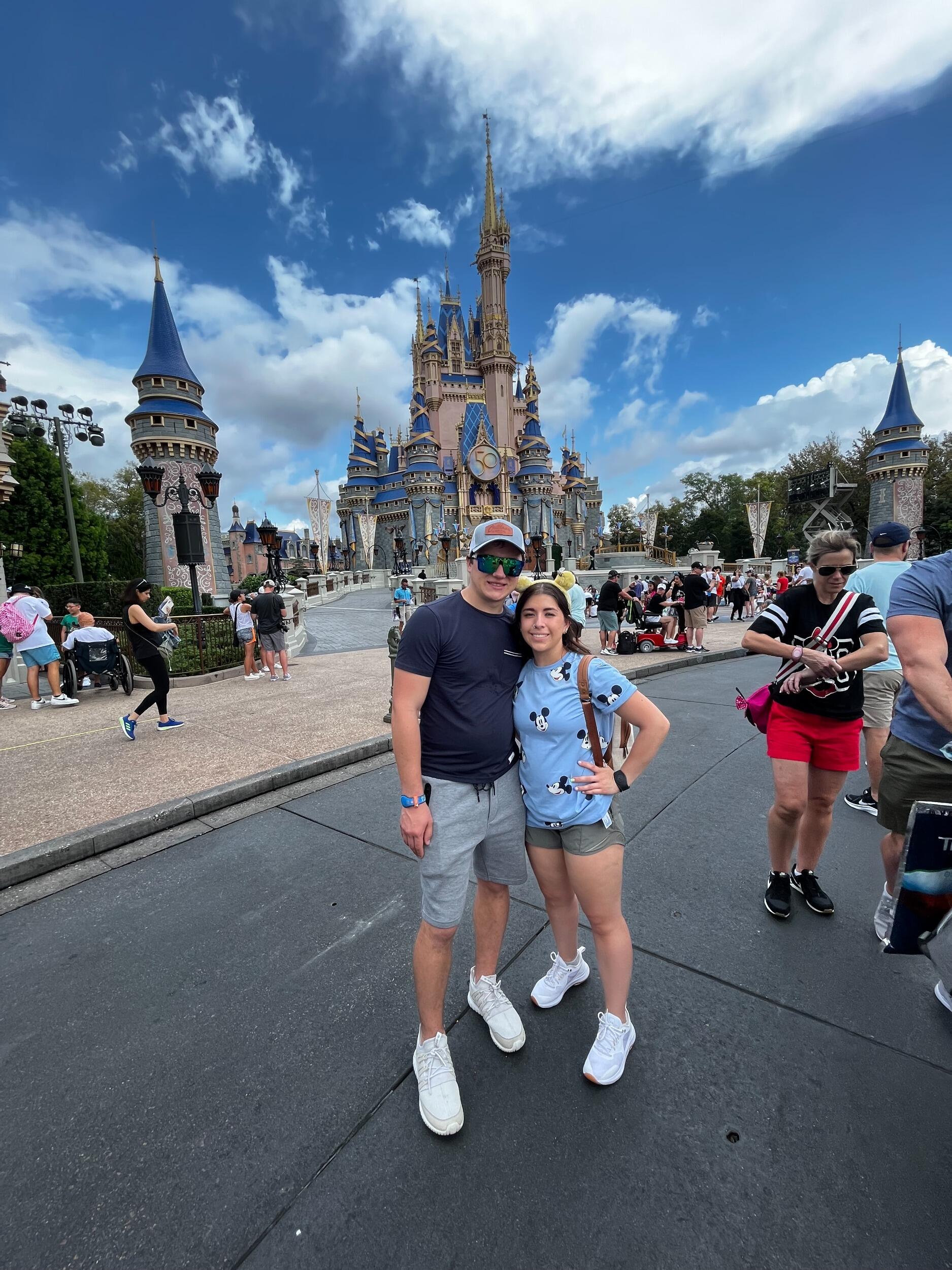 Travels to Disney together for the first time 