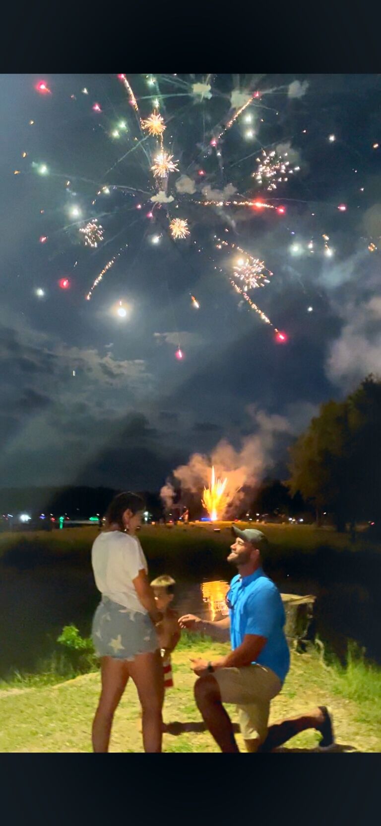 *cue the fireworks*
The perfect proposal surrounded by family