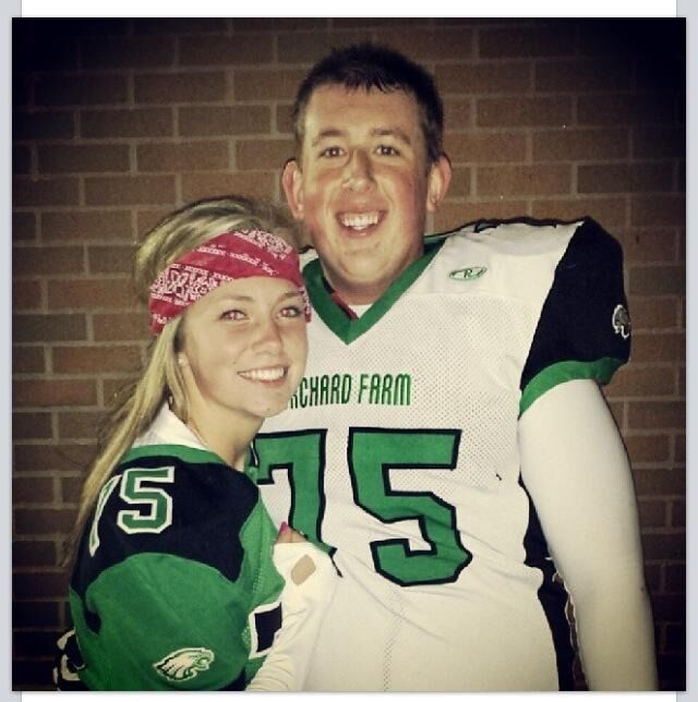 Pictured after Orchard Farm beat Lutheran St. Charles and Matt scored his one and only touchdown; the peak of his athletic career.
