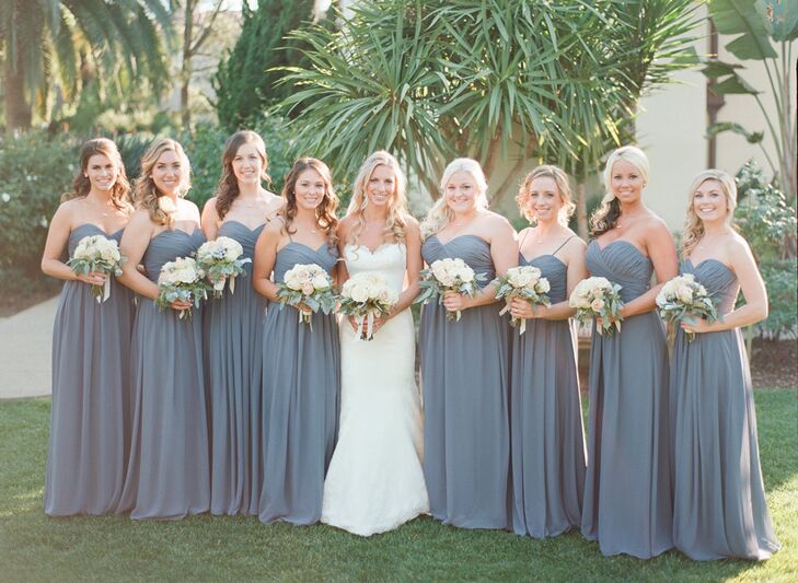 charcoal gray bridesmaid dresses