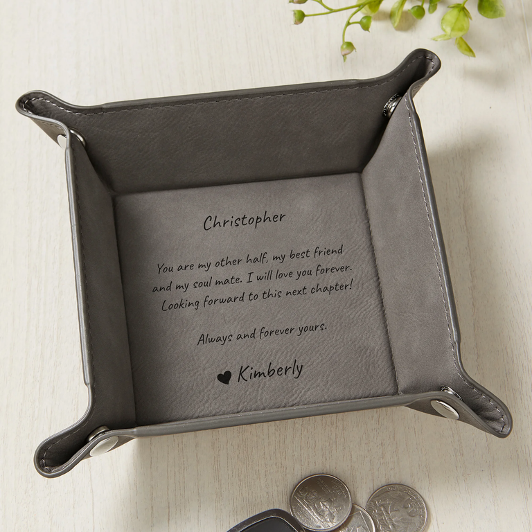 Personalization Mall custom leather valet tray