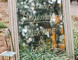 Wedding mirror signs - mirrored welcome sign