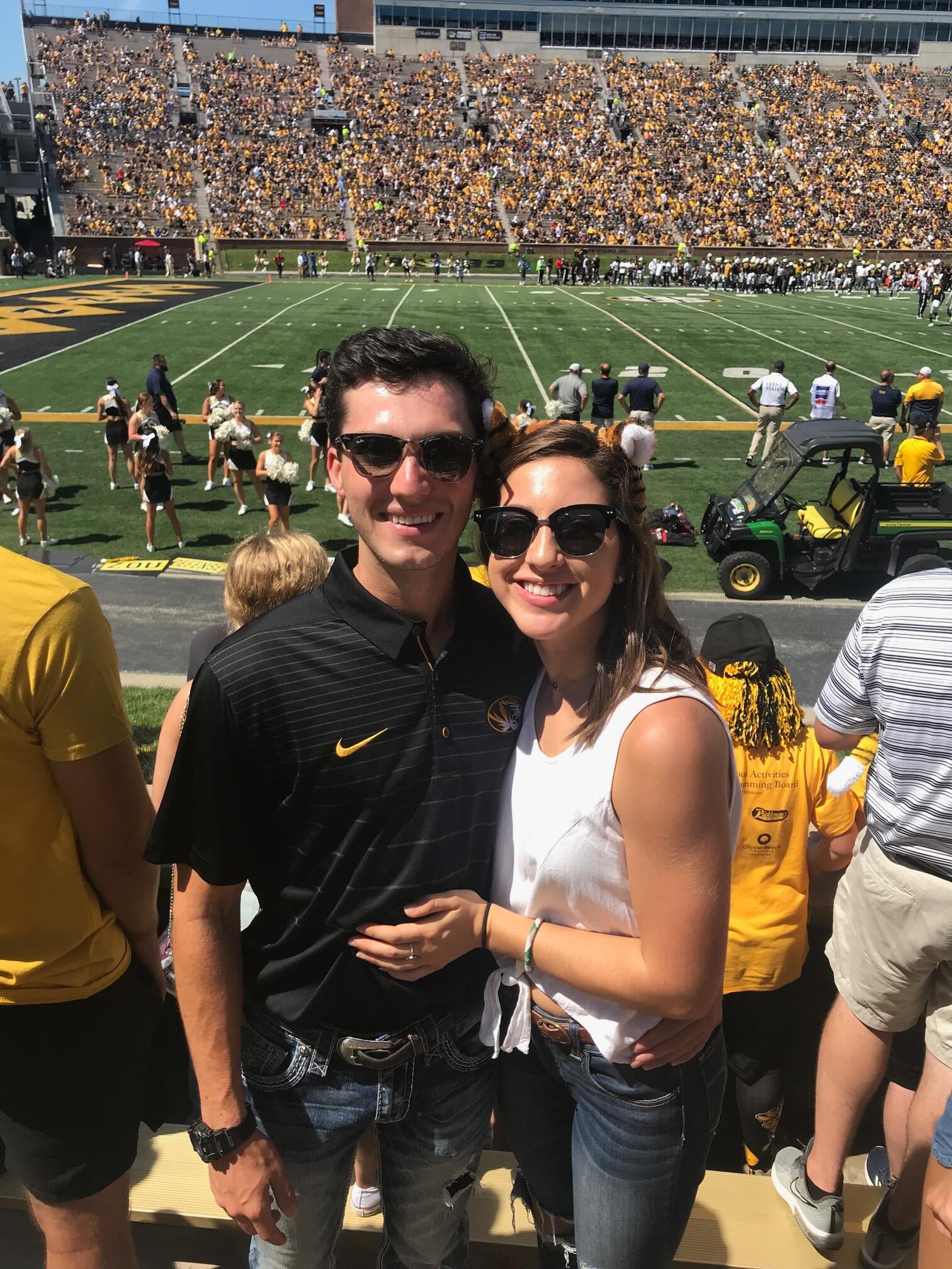 Keaton and Anna's first Mizzou football game together! The first of many. 