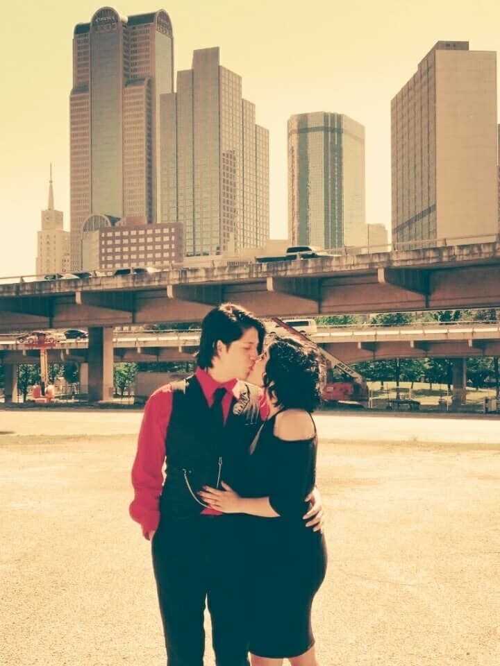 Mark's senior year- they did not formally go to prom but still took pictures.