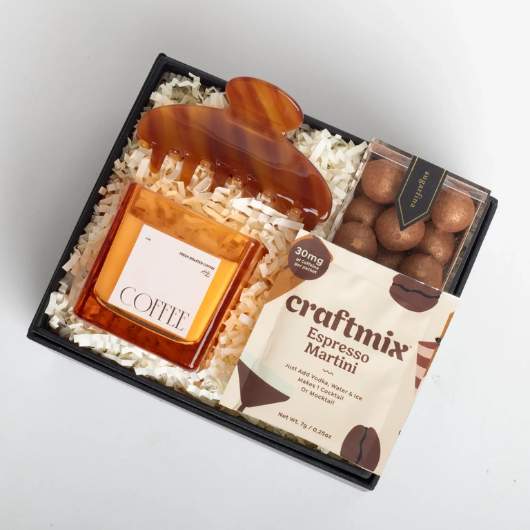 Espresso martini inspired bridesmaid proposal box from BoxFox