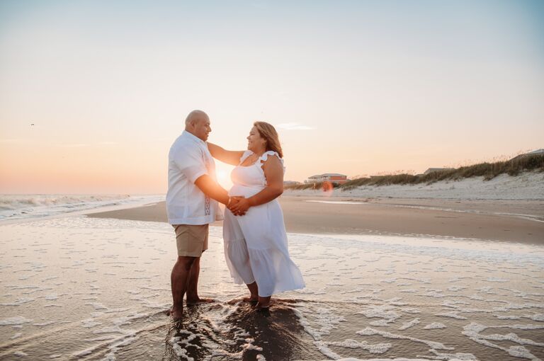 Enjoying Oak Island sunsets.