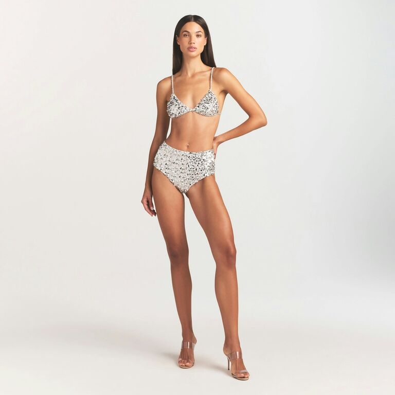 Silver sequin bralette set from SKIMS