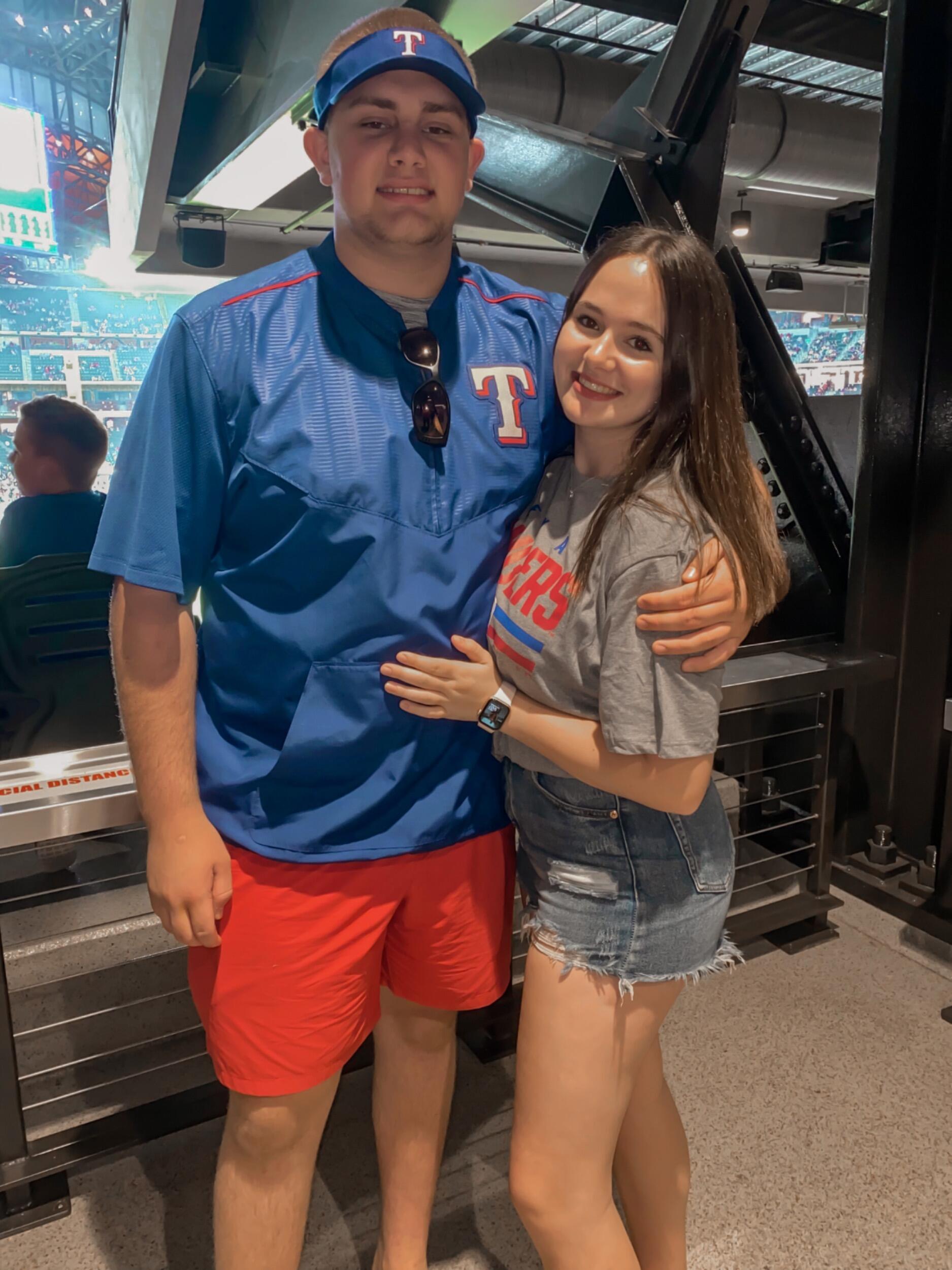 Austin’s first Rangers game!