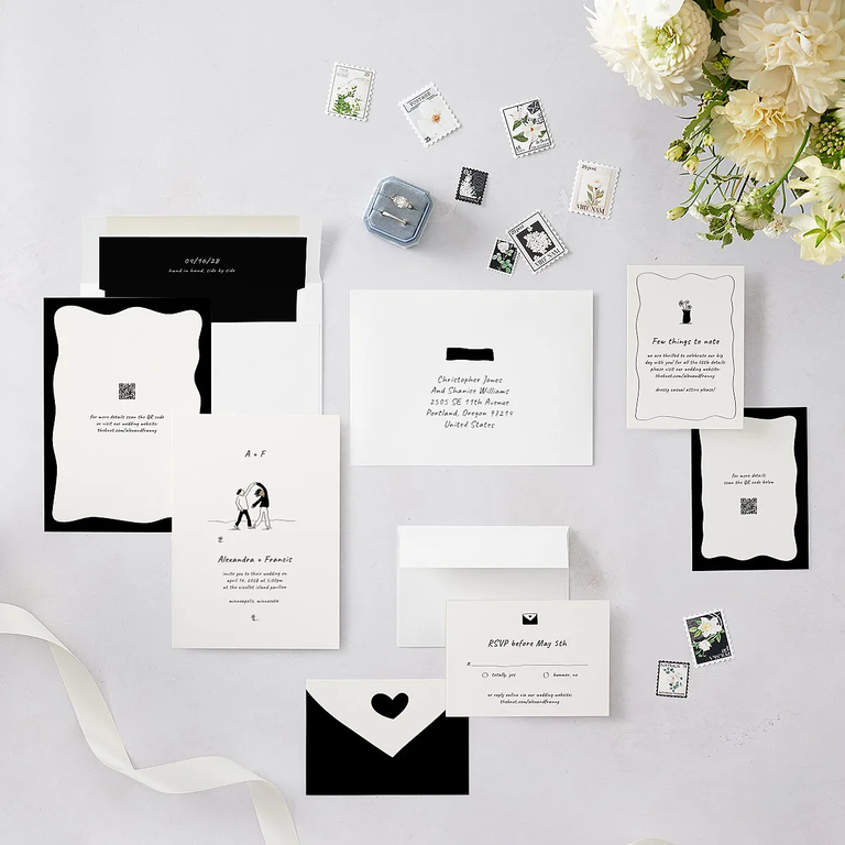 Customizable first dance wedding invitation suite