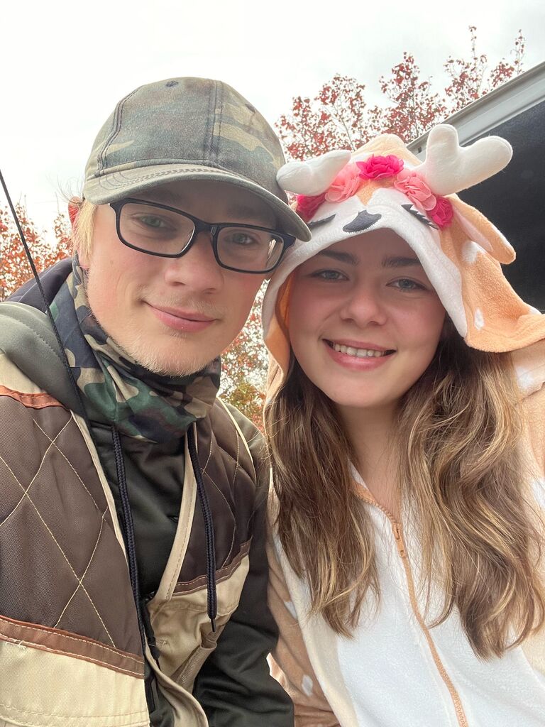 First Halloween together! The Hunter and the Deer.