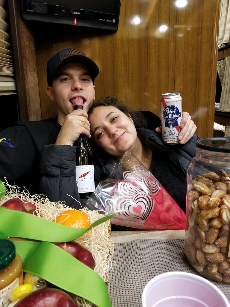 Valentine's Day looks a little different on a tour bus
