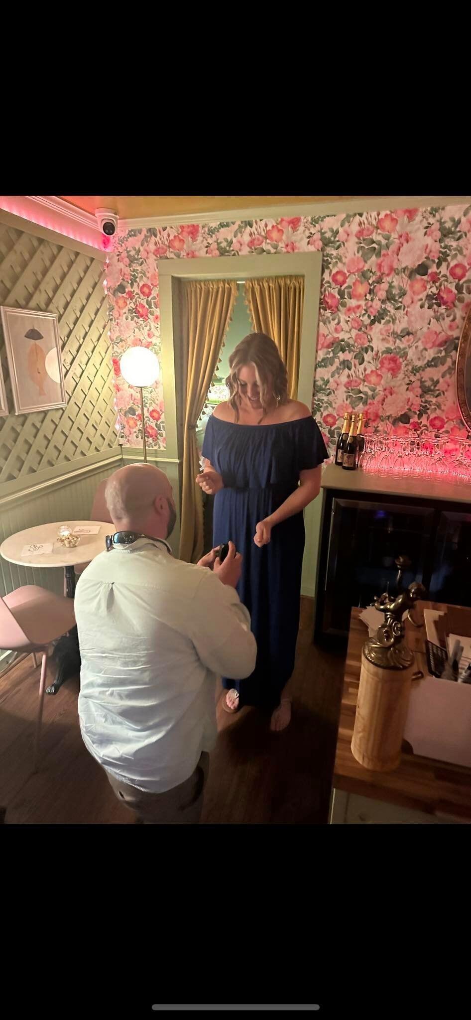 Down on one knee. 