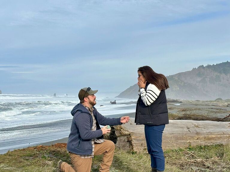 Engagement day. Redwoods California.
