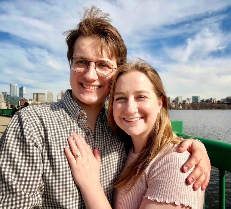 Griffen proposed the night before overlooking Boston's sparkling skyline.