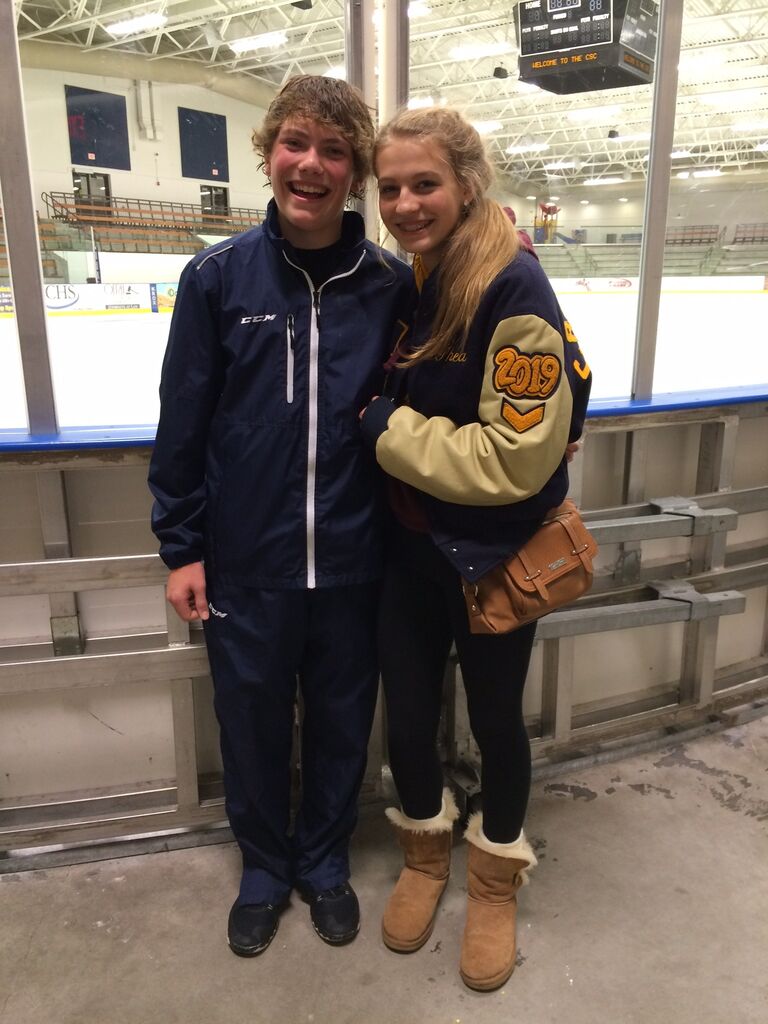 Brock and I started dating on Halloween while watching cheesy Halloween movies in his basement. Pictured here is the first of my many years watching and stressing over Pirate hockey games.