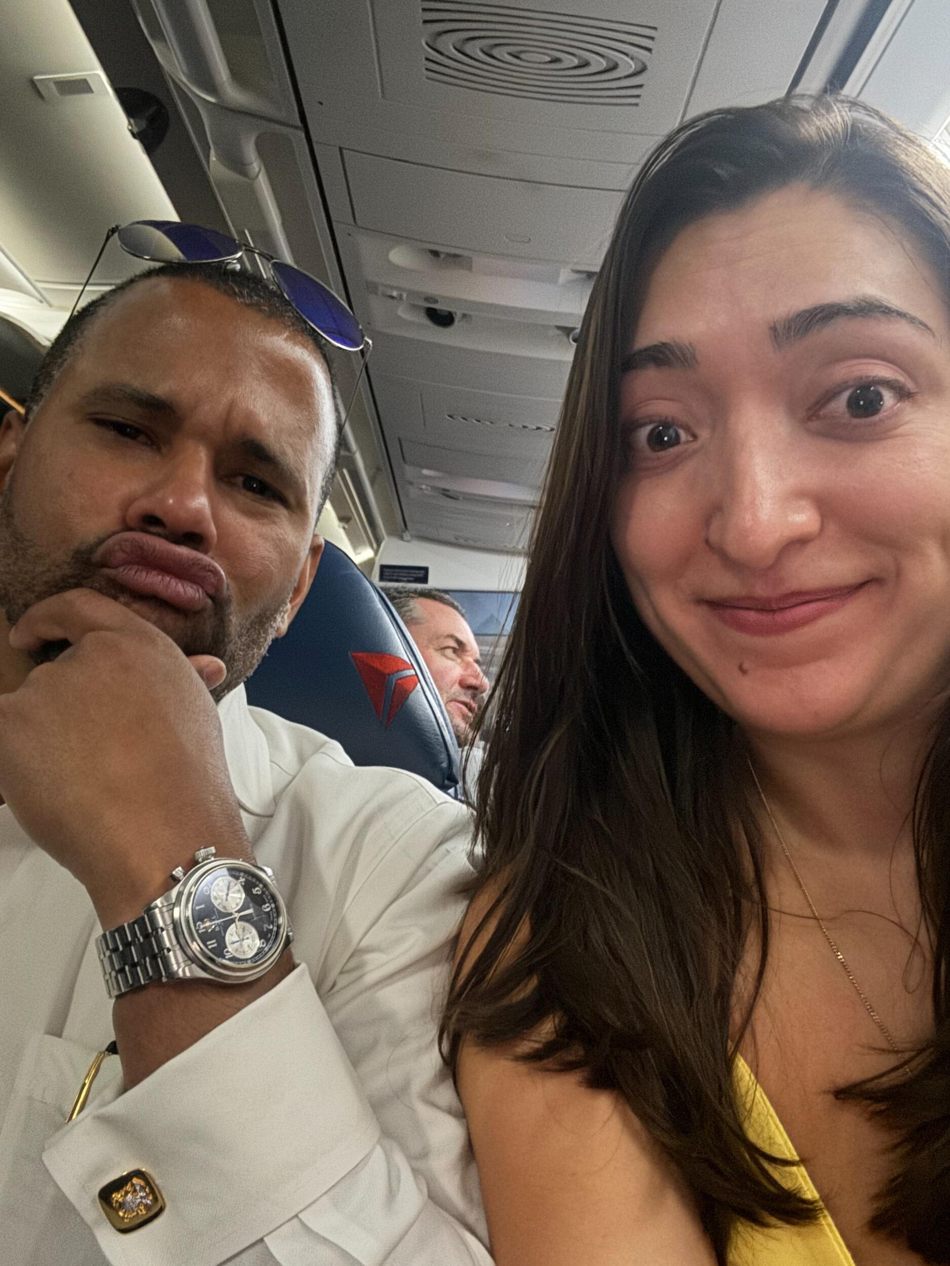 Our first flight together... headed to Wisconsin for our friends' (Payton and Alex's) wedding