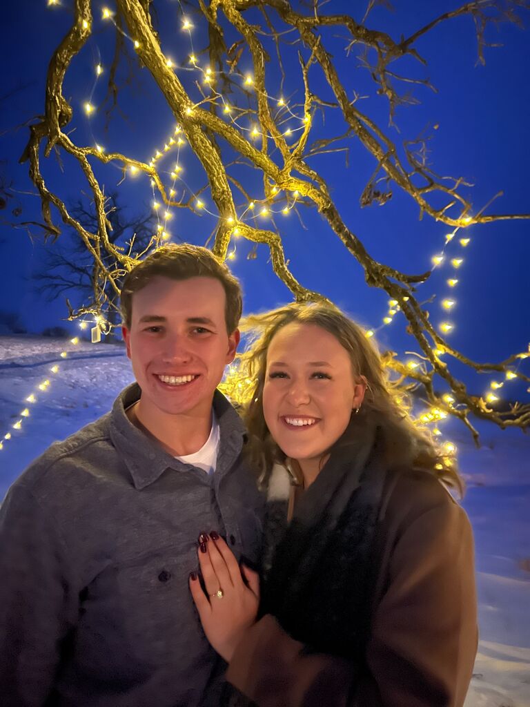 In the midst of a blizzard, Zach proposed on his parent's land, north of Mount Vernon. Katheryn was totally surprised! While Zach spent the day stringing lights in negative temps (we have the best family and friends for helping), Katheryn stayed blissfully unaware indoors, baking cookies :)
