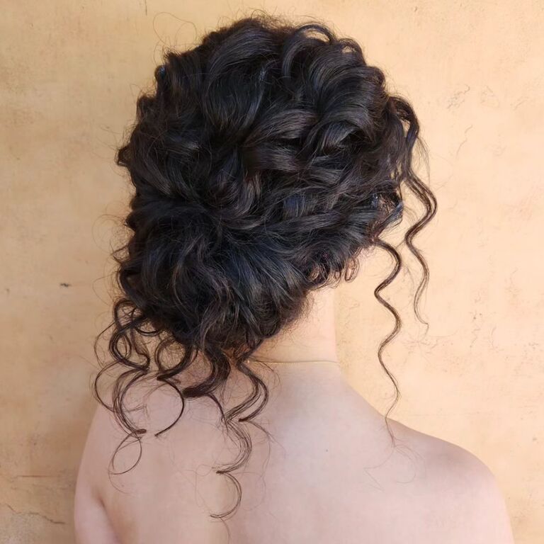 Curly updo bridesmaid hairstyle