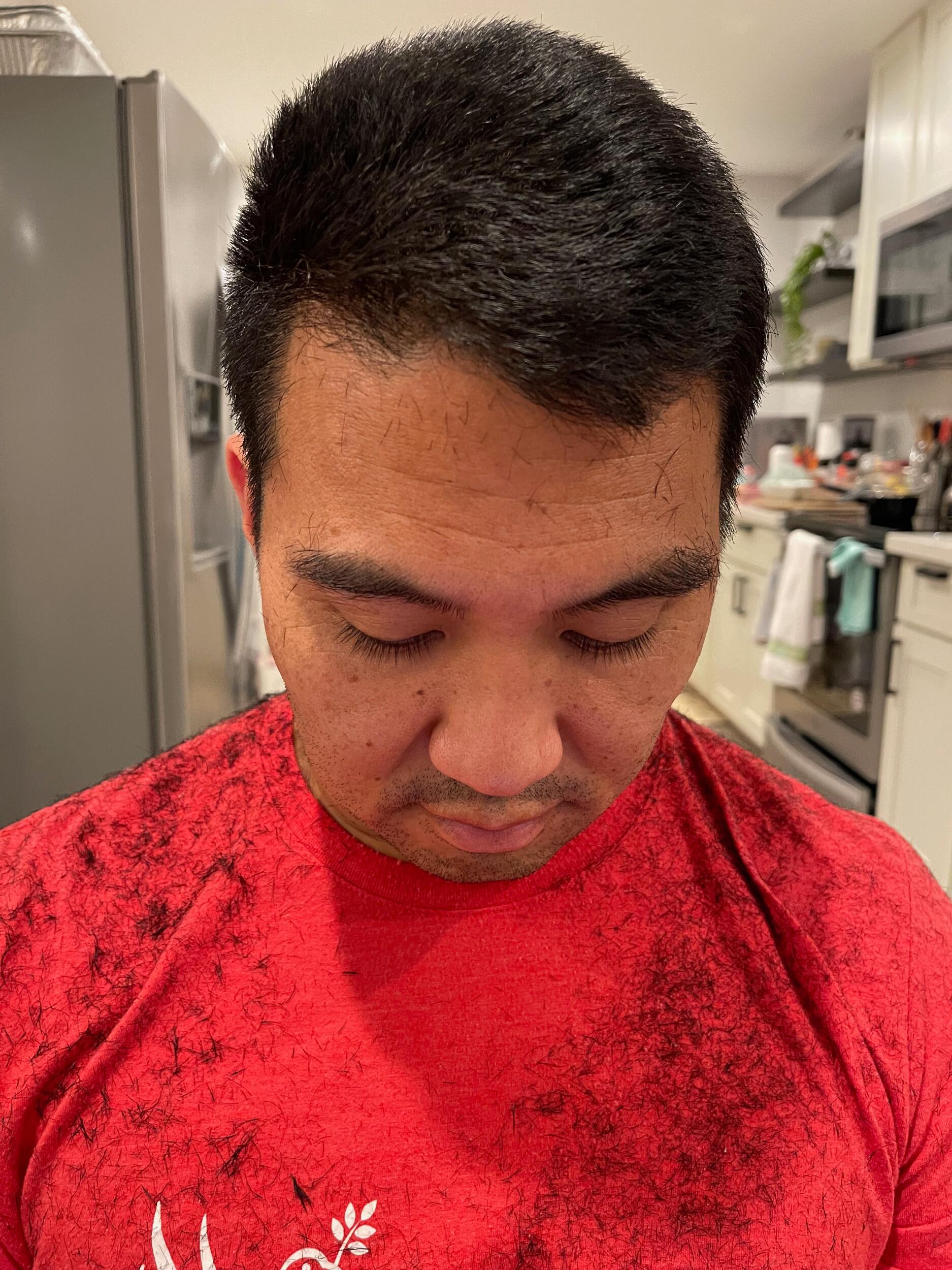 A story in hair.... you'll notice that over the course of our time together, Kyle's hair has grown from almost bald to a decent and stylish fade...though he'll never admit it, Kyle has come to love haircuts by Shea! 