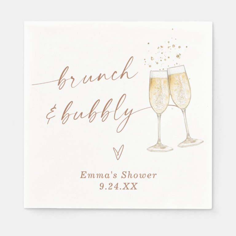 Bridal Shower Napkins Champagne Napkins Bachelorette Napkin Bridal