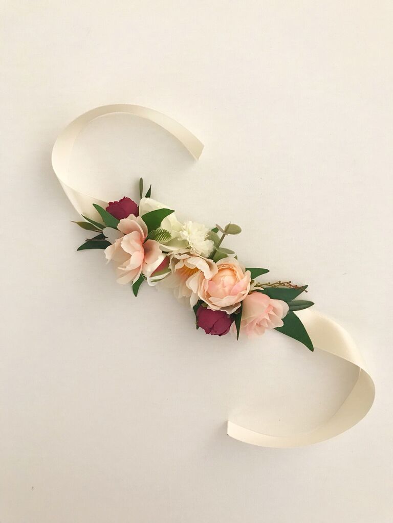 Floral dog wedding collar