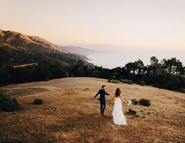 Couple on hillside
