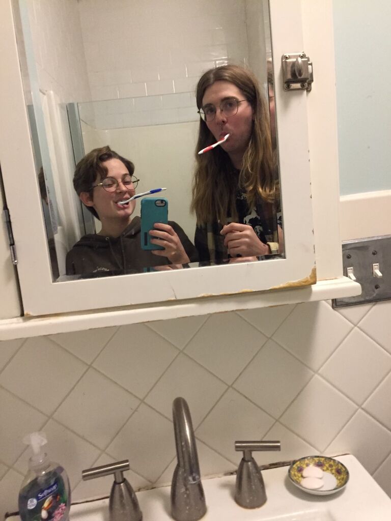Our first photo together as a couple!
