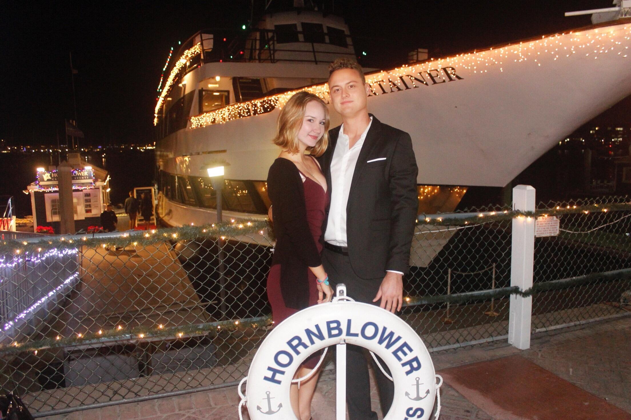 Steven and Kiley's 1 year anniversary was celebrated with a dinner cruise in Marina del Ray. 