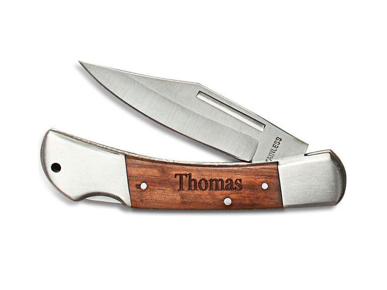 Personalized pocket knife groomsmen gift