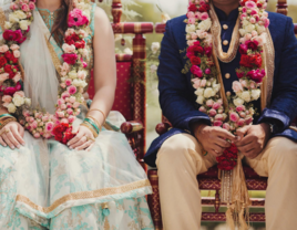 Bride and groom at Indian wedding planned by Curated by Grace + White in Sacramento, California