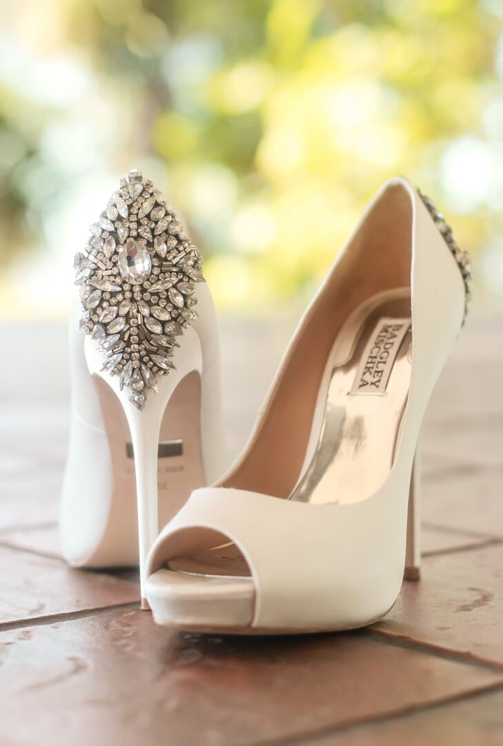 Badgley Mischka Wedding Shoes With Bold Crystals 