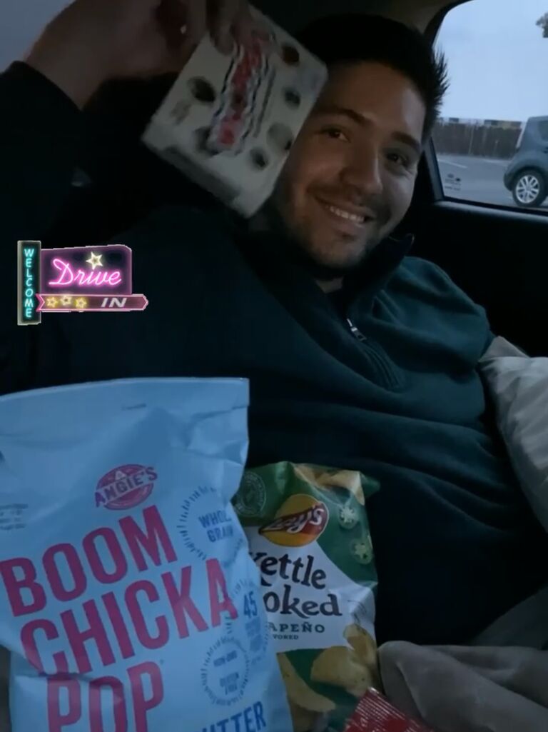 First drive in movie together.