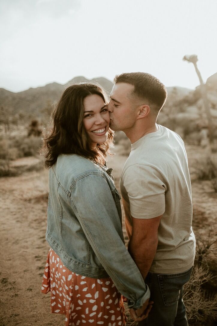 Max and Nat take dreamy engagement photos out in Joshua Tree.