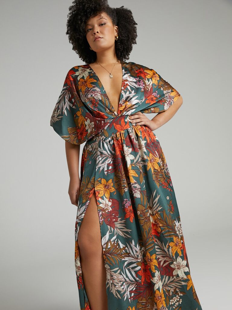 Fun patterned dress for a beach wedding from Showpo. 