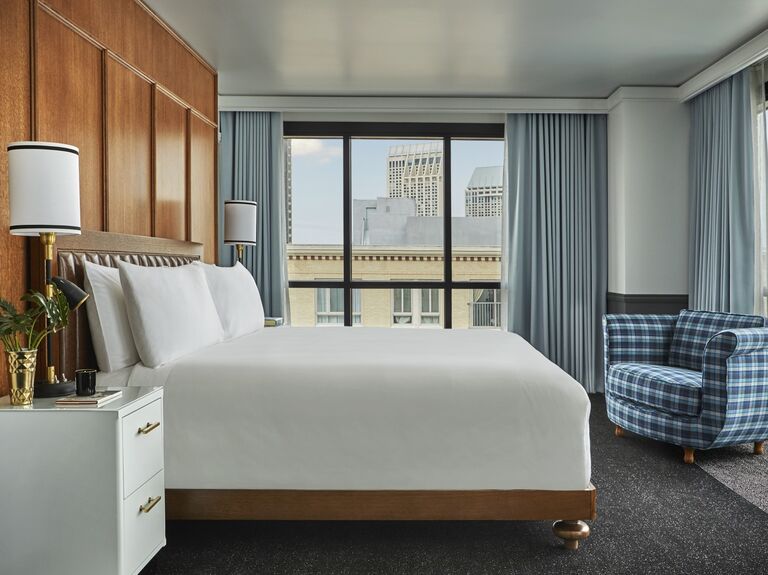 A cozy bedroom suite in The Pendry San Diego